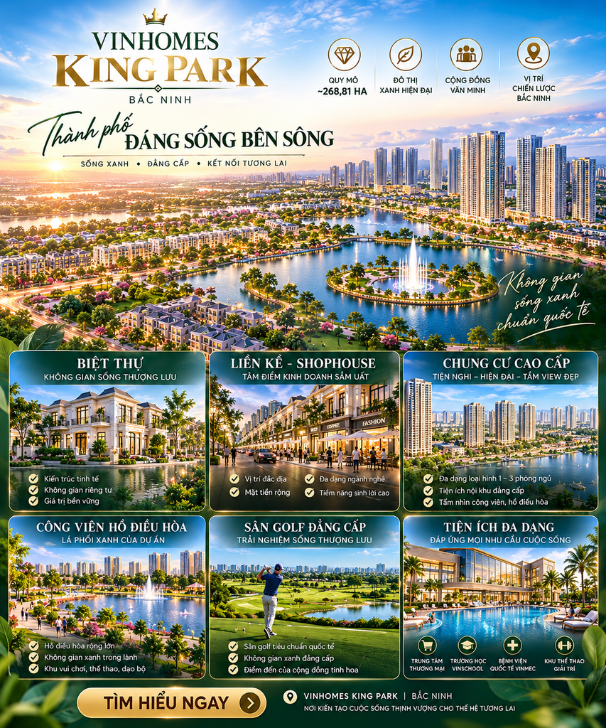 Không gian xanh và tiện ích Vinhomes King Park Bắc Ninh - hình ảnh minh họa