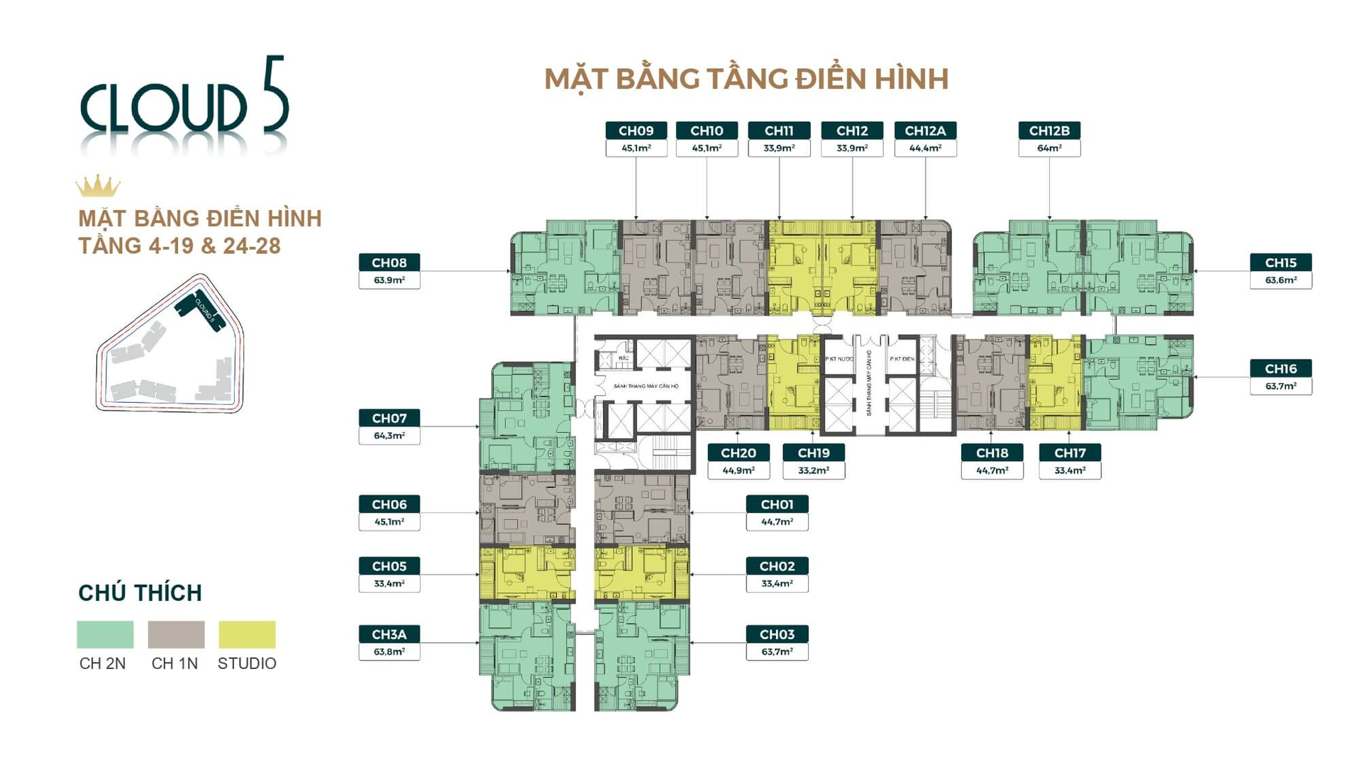 Mặt bằng tòa Cloud 5 Royal Mansion