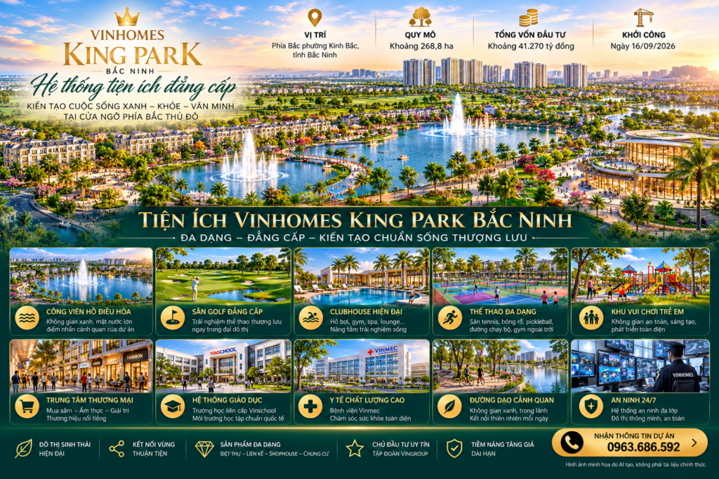 Tiện ích Vinhomes King Park Bắc Ninh – Thông tin cập nhật 2026